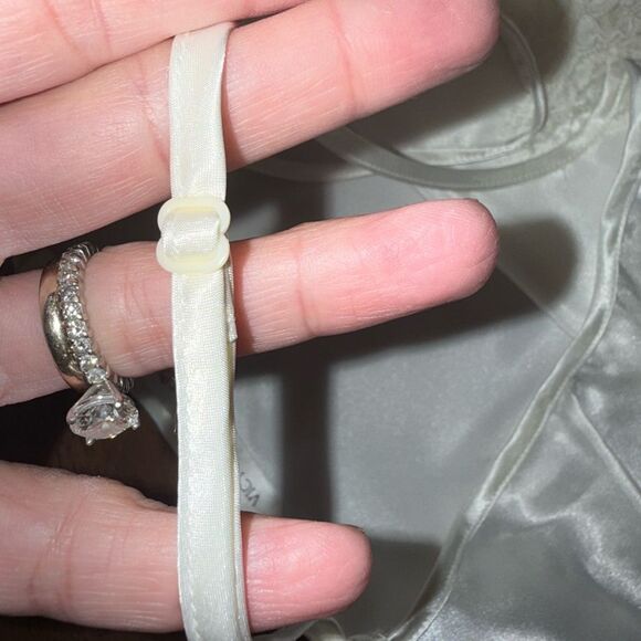 Victoria’s Secret Satin Lace Sheer Ruffle Teddy Bodysuit Ivory S Vintage Glam - Picture 8 of 11